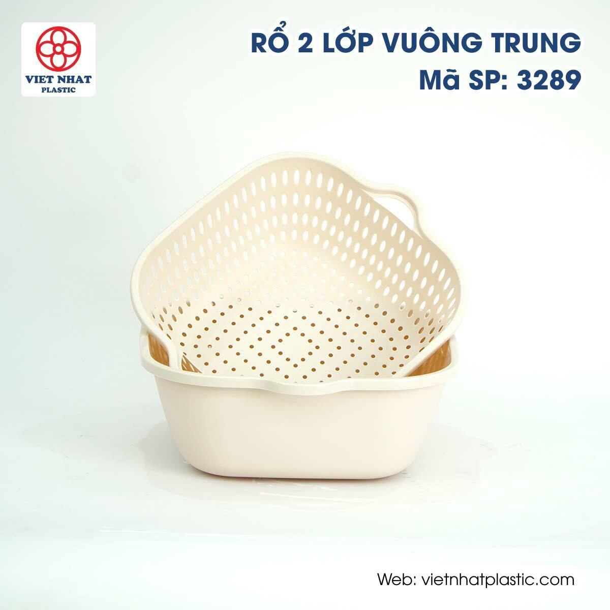 Sét 3 bộ rổ 2 lớp đa năng( 1 sét gồm 3 bộ)