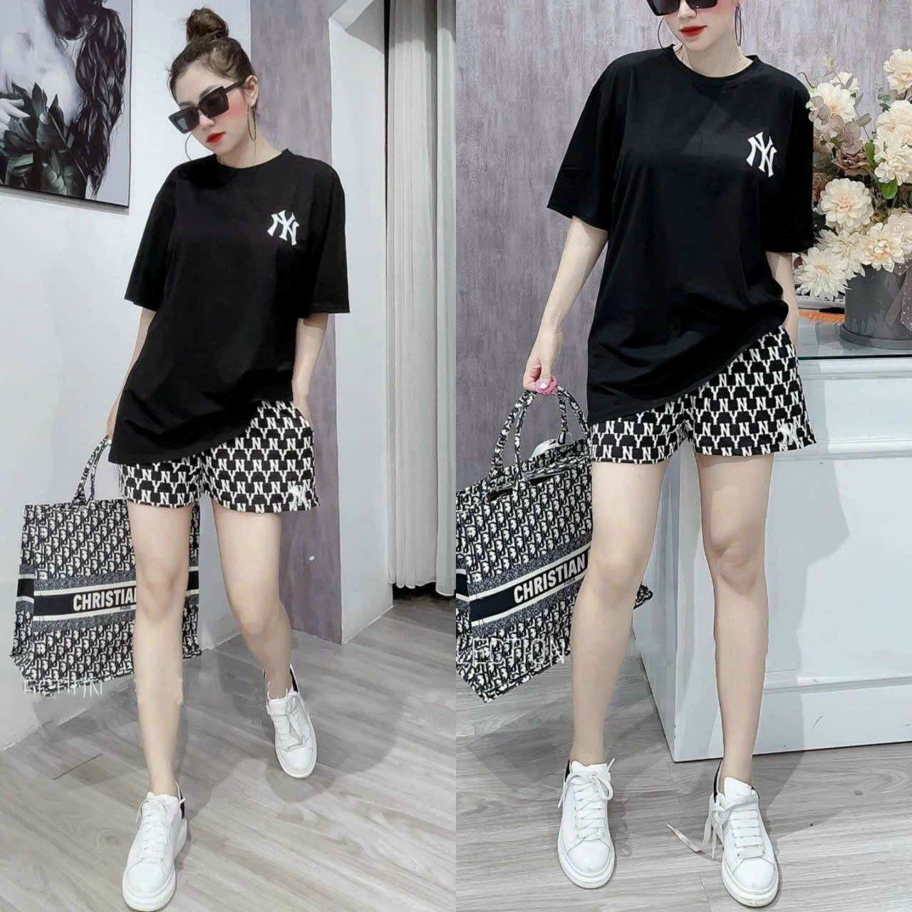 SÉT BỘ SHORT COTTON THÊU PHỐI 3D CAO CẤP