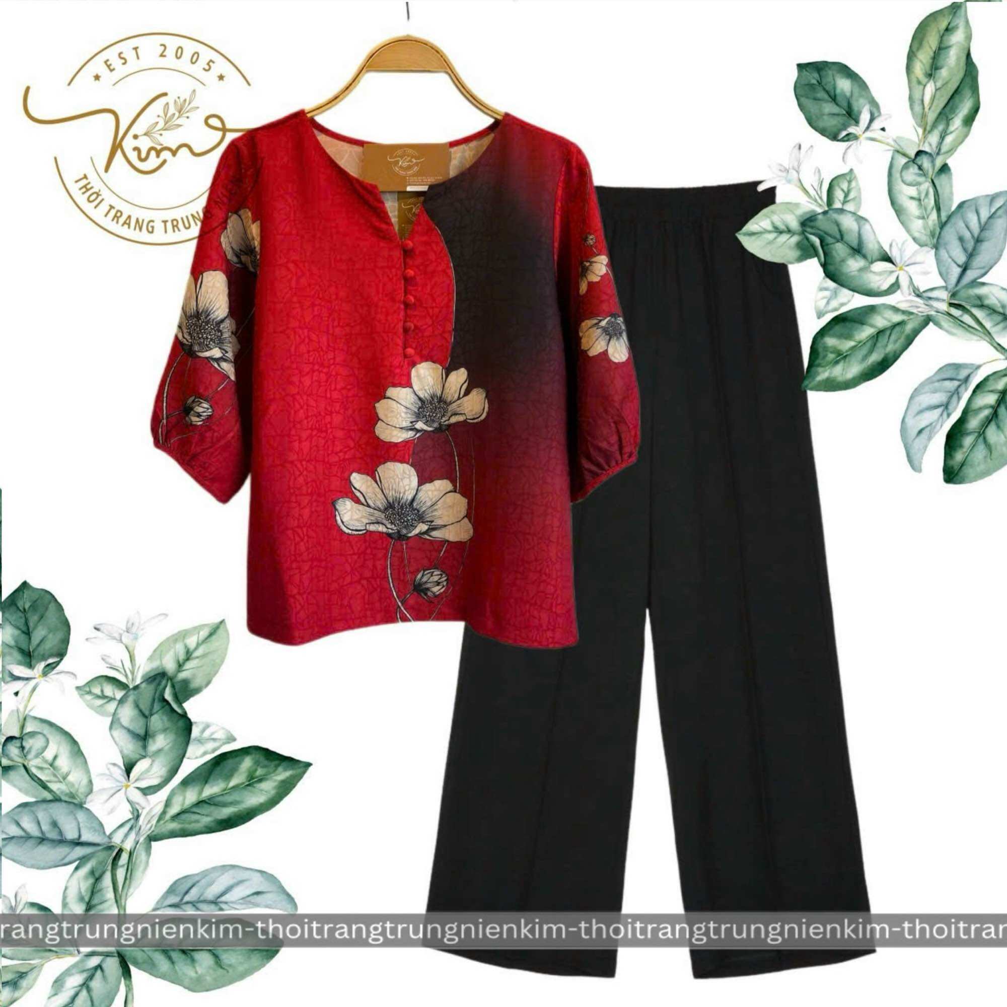 Sét bộ áo lụa vân gấm mê cung trung niên SIÊU HOT kèm quần tây chất liệu cao cấp sang trọng Bigsize phù hợp mọi lứa tuổi