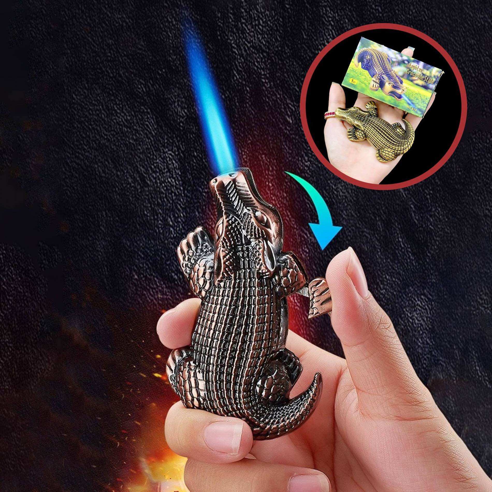 [HCM] Bật Lửa Gas Khè Kim Loại Hình Dáng Con Cá Sấu Độc Lạ