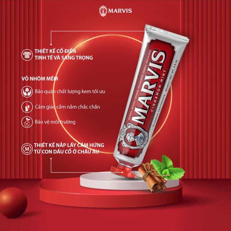Kem Đangnh răng Marvis của ý 85ml - nâng cấp hơi thở tươi sáng