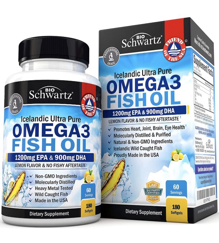 Dầu cá omega 3 liều cao BioSchwartz Fish Oil Omega 3 EPA & DHA 2250 mg 180