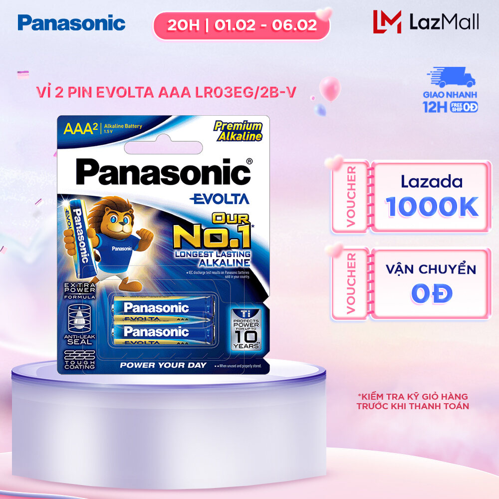 Pin Panasonic Evolta AAA LR03EG/2B-V (Vỉ 2 viên) - Hàng Chính Hãng