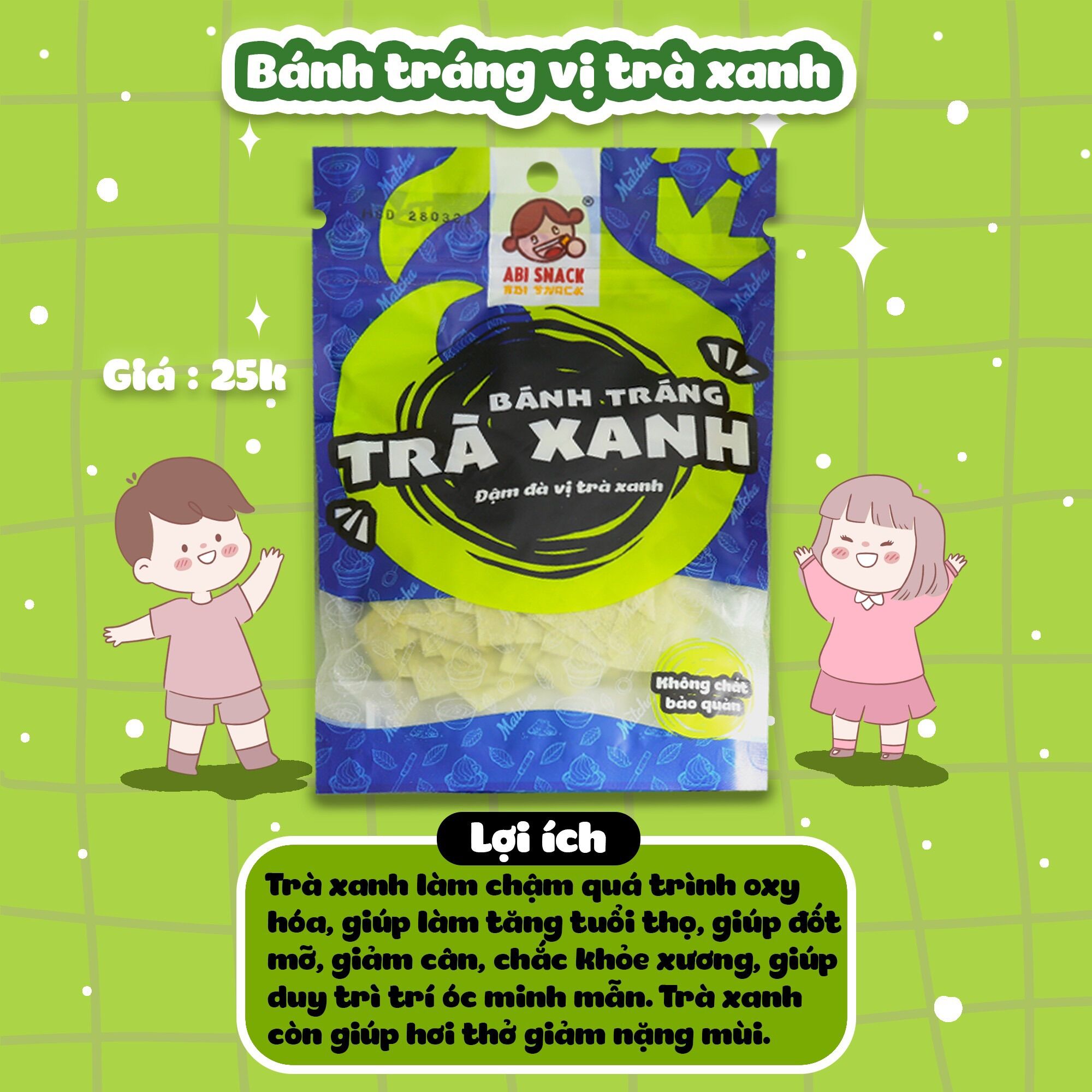 Bánh tráng trà xanh matcha Abi