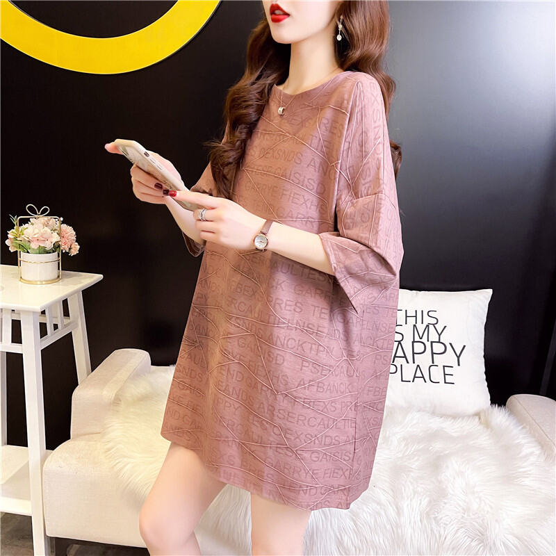 Trang Phục Nữ Áo Phông Rộng Rãi Phiên Bản Dài Vừa Tay Lỡ Mẫu Mới Năm 2023 Mùa Hè Cộc Tay Áo Cỡ Lớn Cho Nữ Áo Instagram