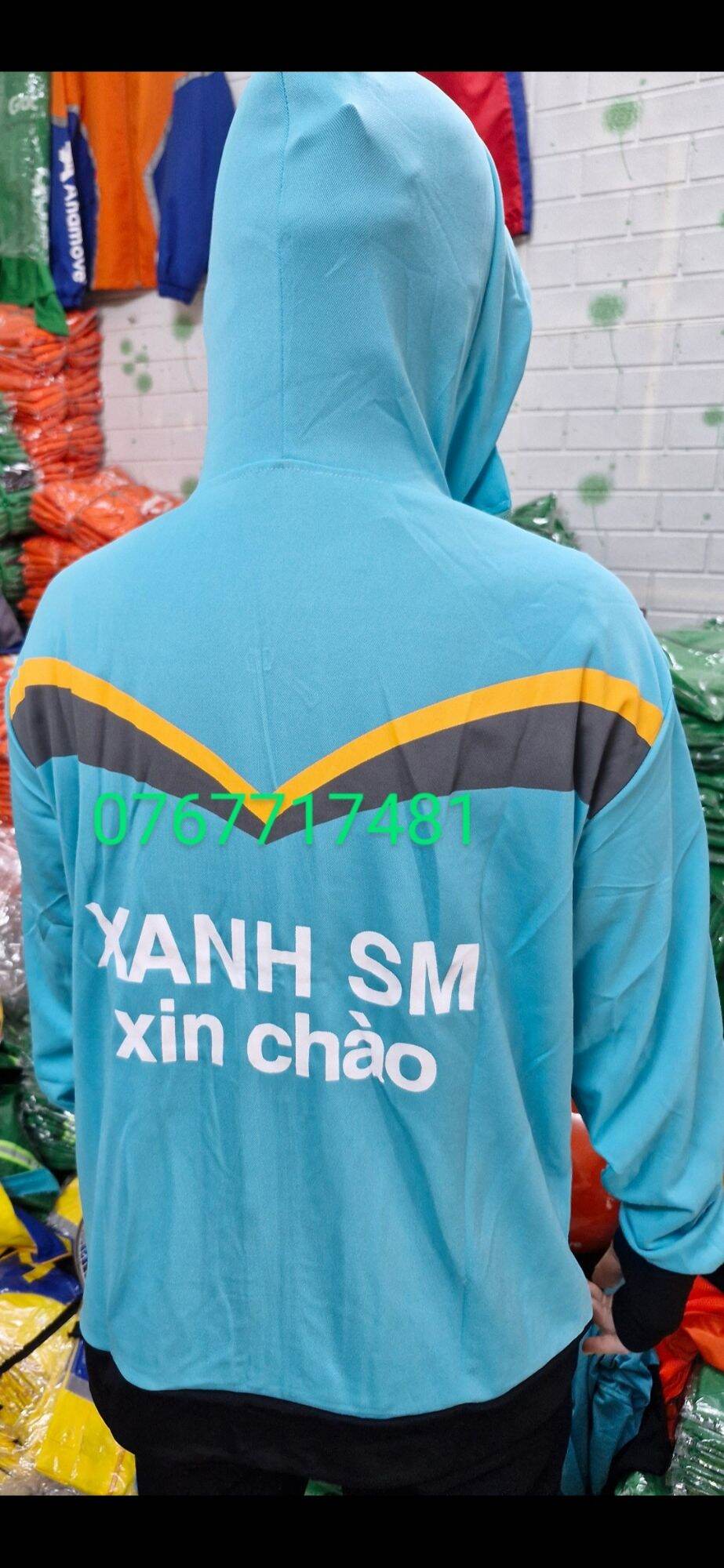 Áo khoác thun sm xanh tài xế