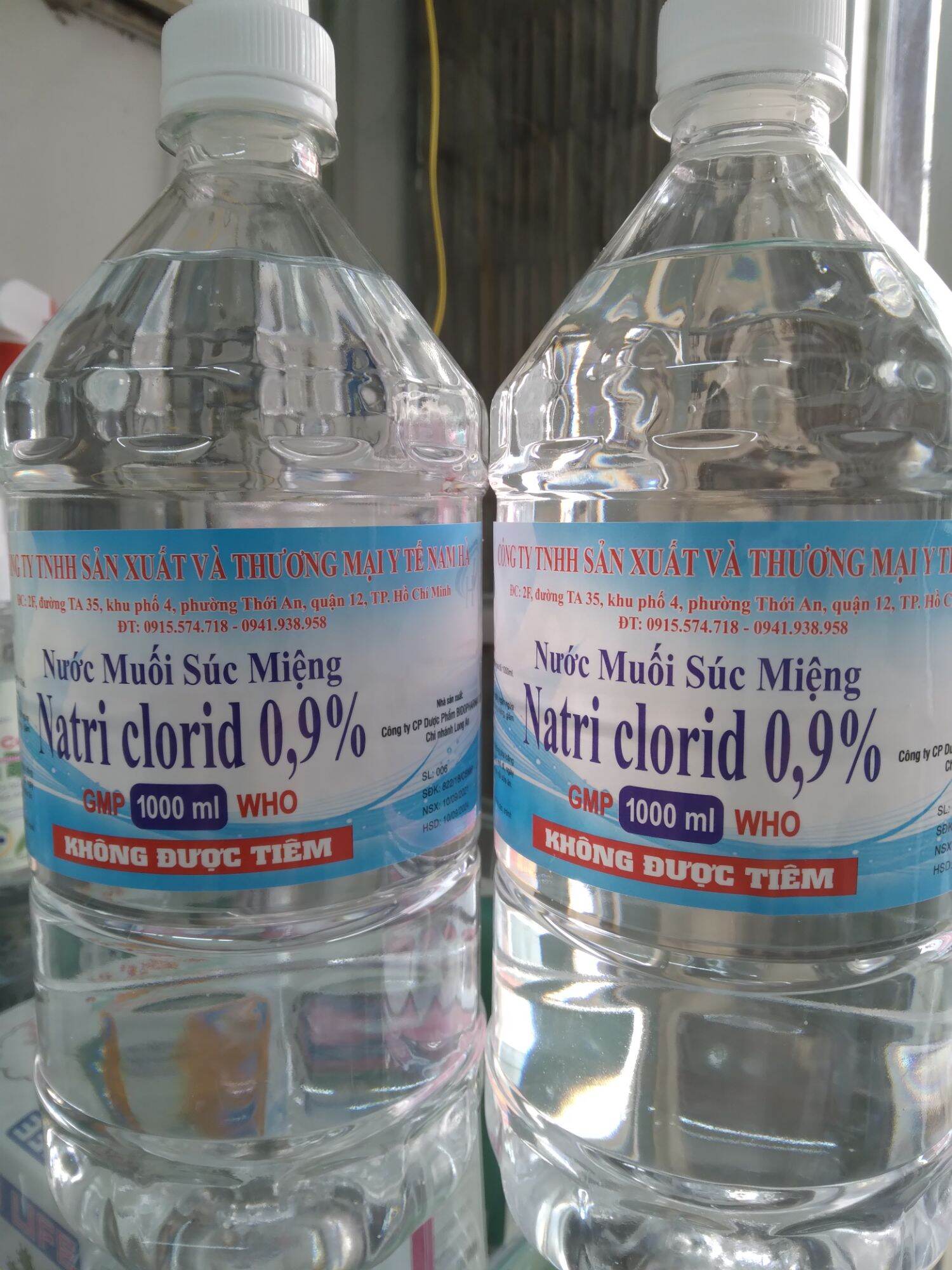 Nước muối sinh lý, nước muối súc miệng Nam Hà chai 1L