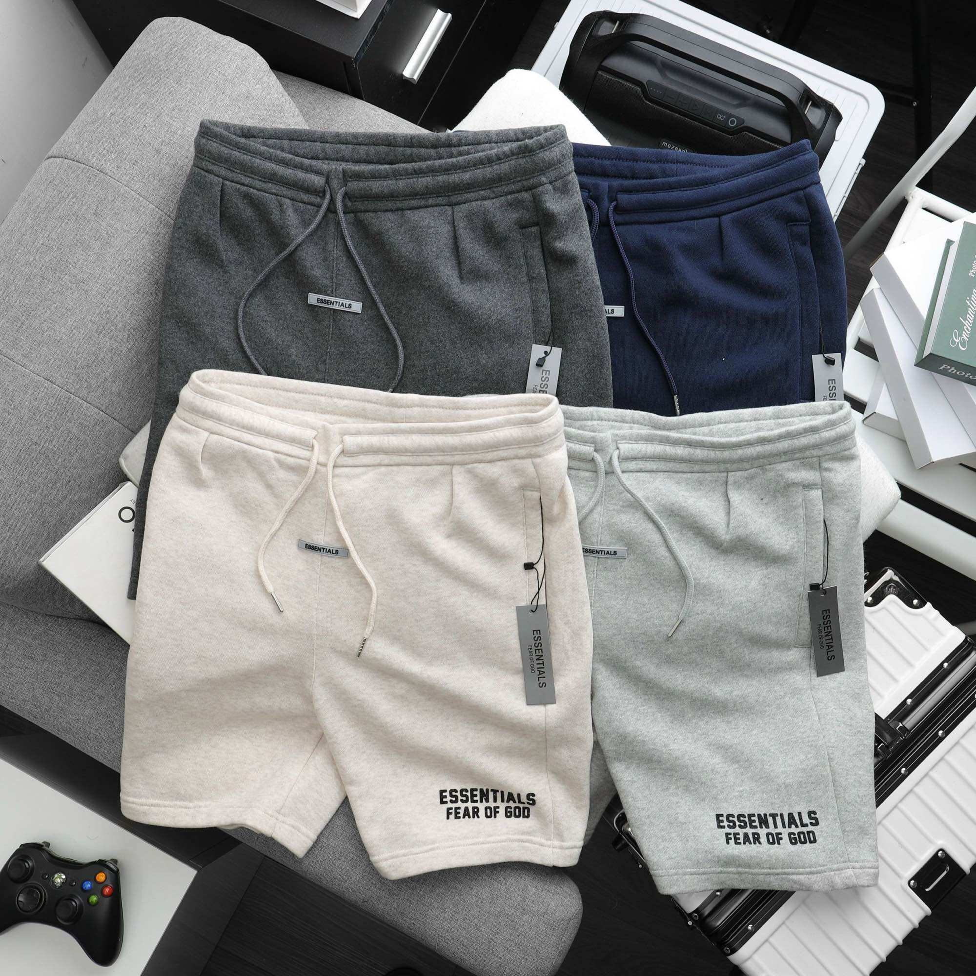 Quần short Nam lưng thun da cá cotton có dây kéo túi, quần thun Unisex bigsize 100kg - Ares Quần áo xuất khẩu