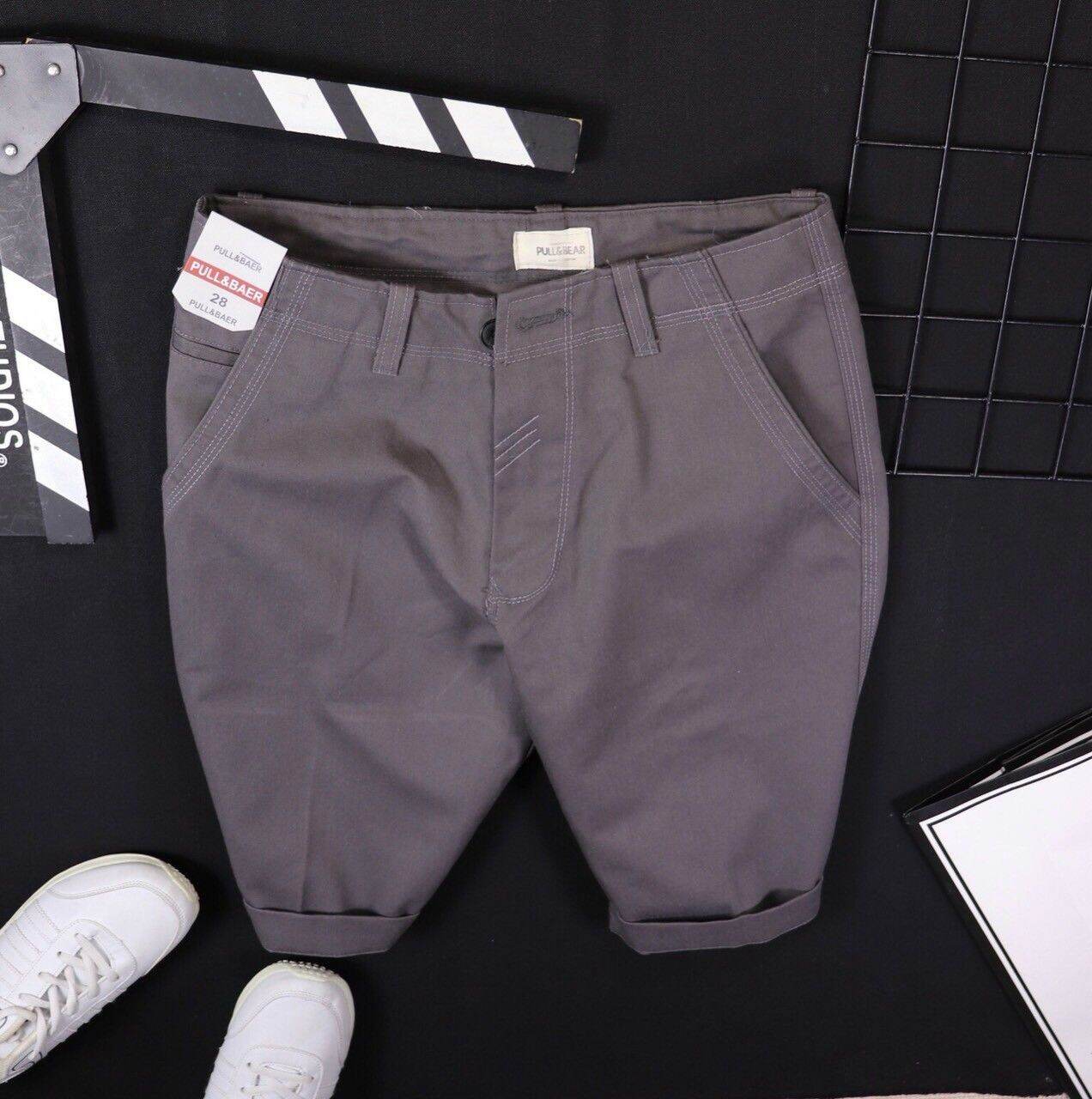 Quần short kaki Pull bear xuất khẩu thời trang