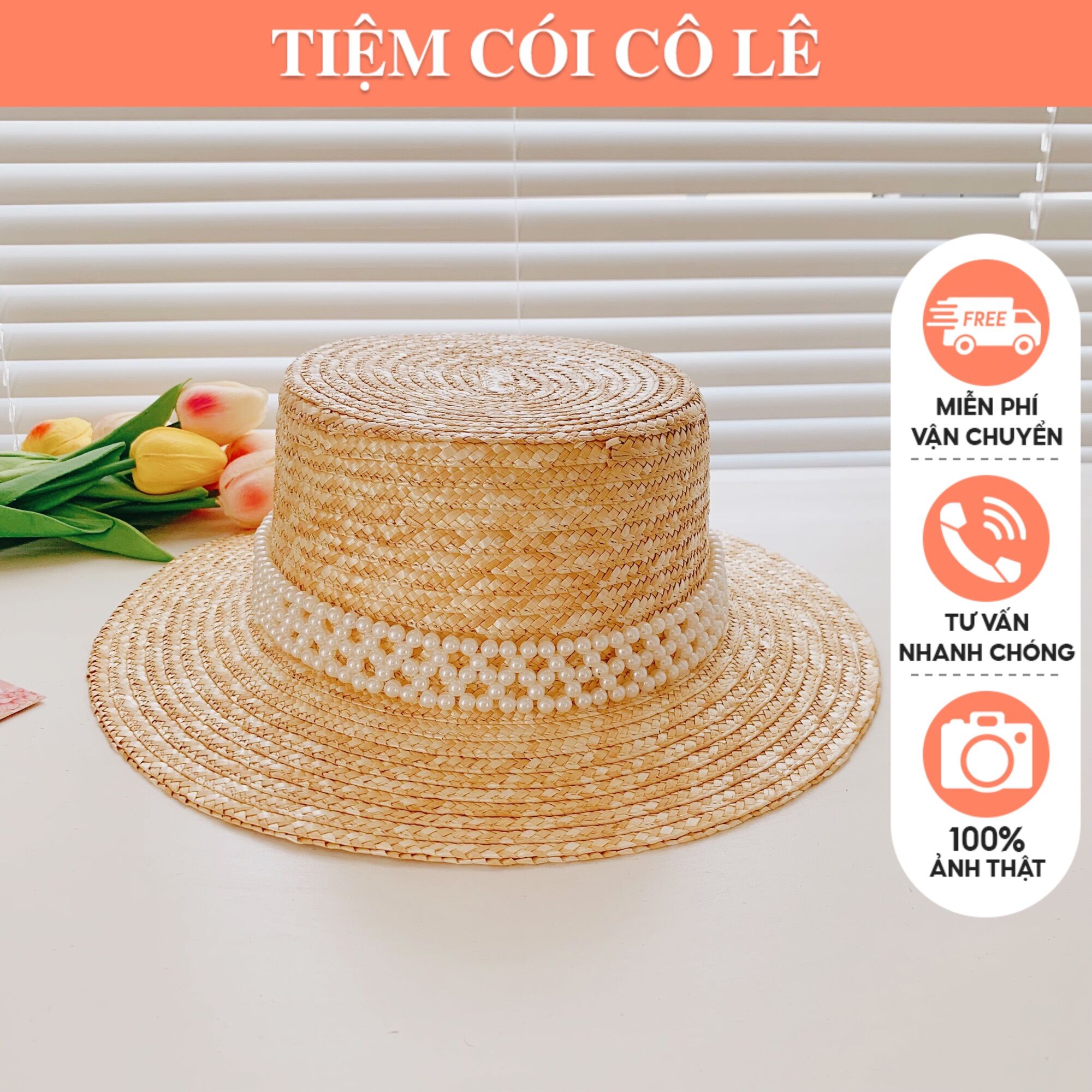 Nón cói gaucho đi biển đai trai vành rộng 6cm hàng cao cấp - tiệm cói cô lê