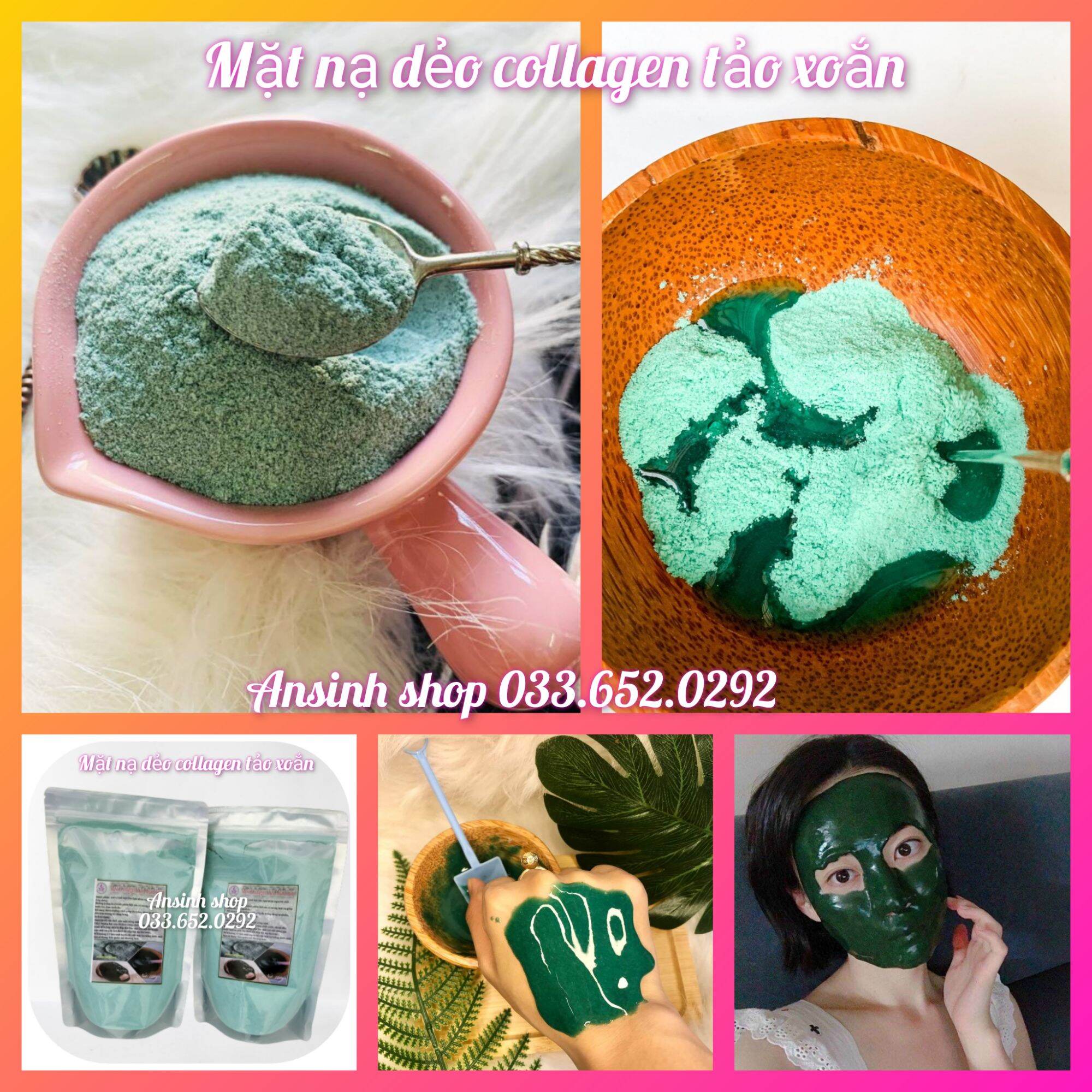 1kg mask dẻo collagen tảo xoắn ,hàng chuẩn dễ lột