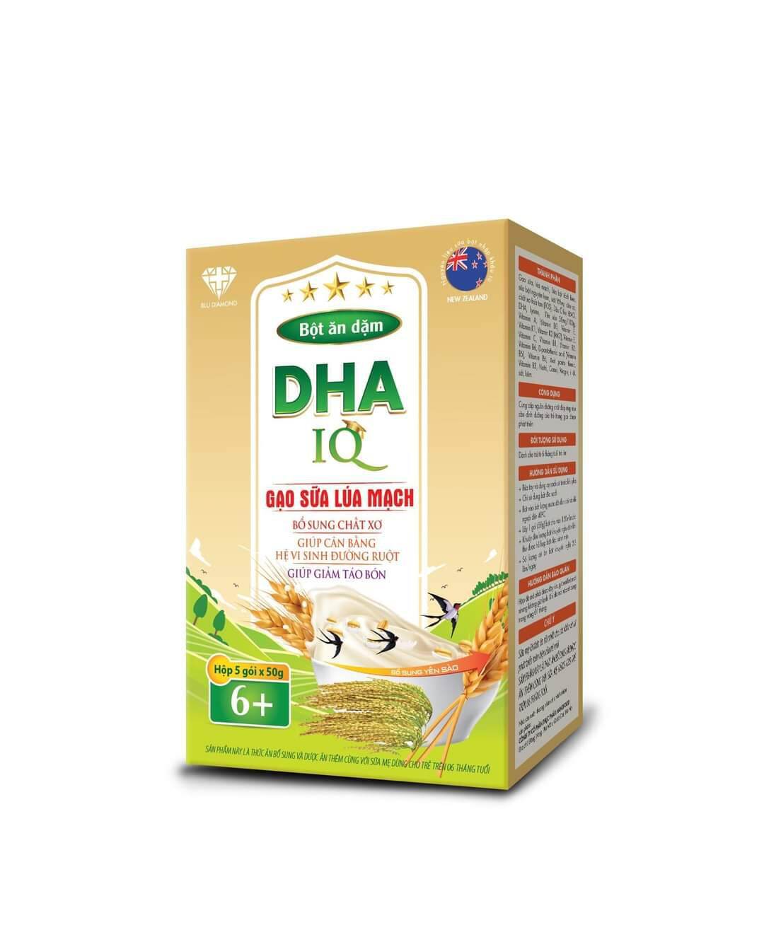 Bột ăn Dặm DHA IQ ( đủ 7 vị  cho bé tập ăn từ 4 tháng trở lên) đã đổi sang mẫu vỏ lon Biosble' A +