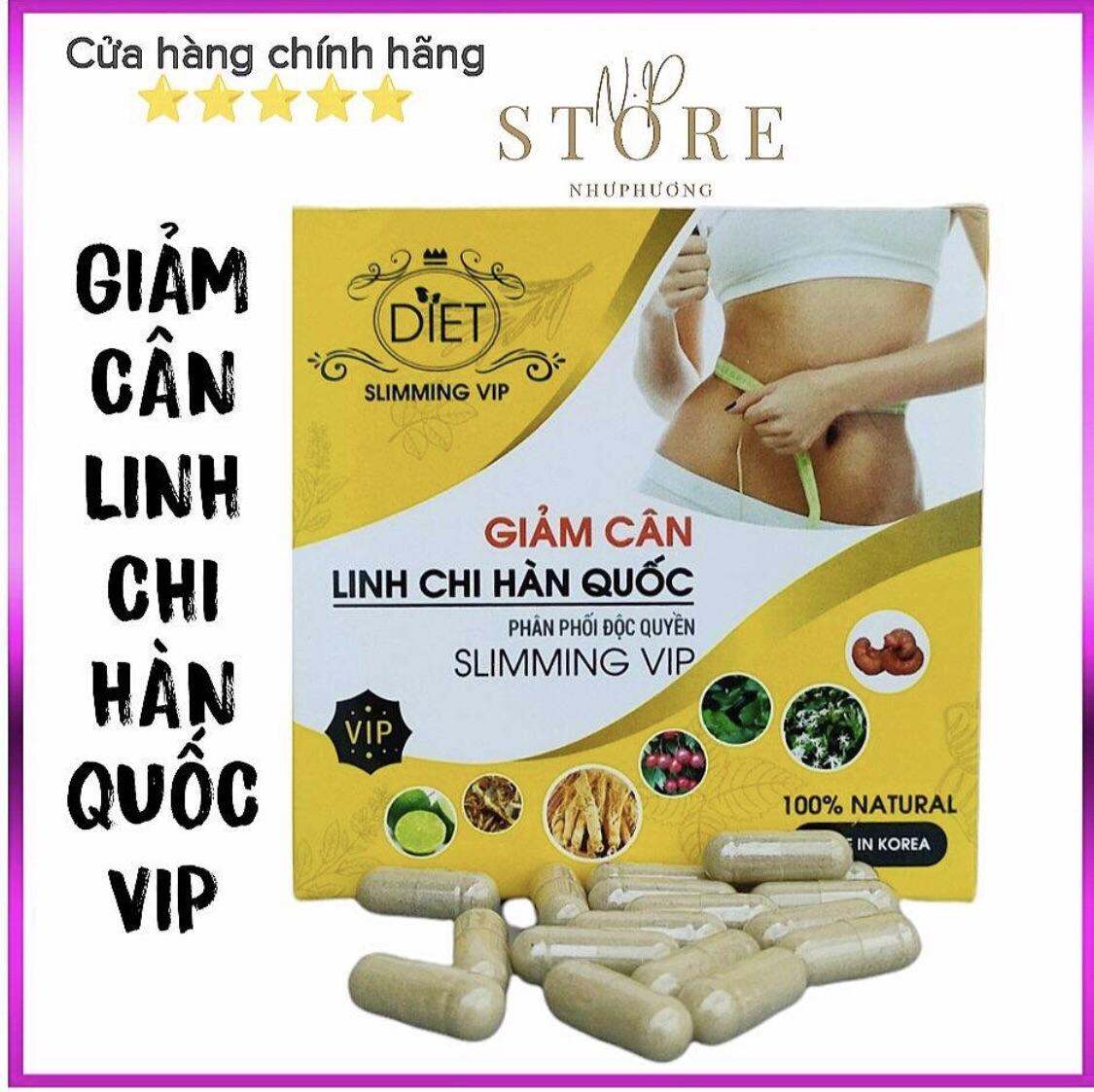 Giảm Cân VIP Linh Chi Hàn quốc-hộp 30v[Giảm 4-8kg]