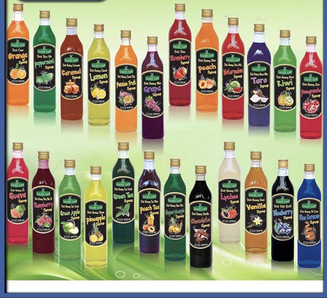 Siro giá rẻ dùng để pha chế soda và các loại trà trái cây