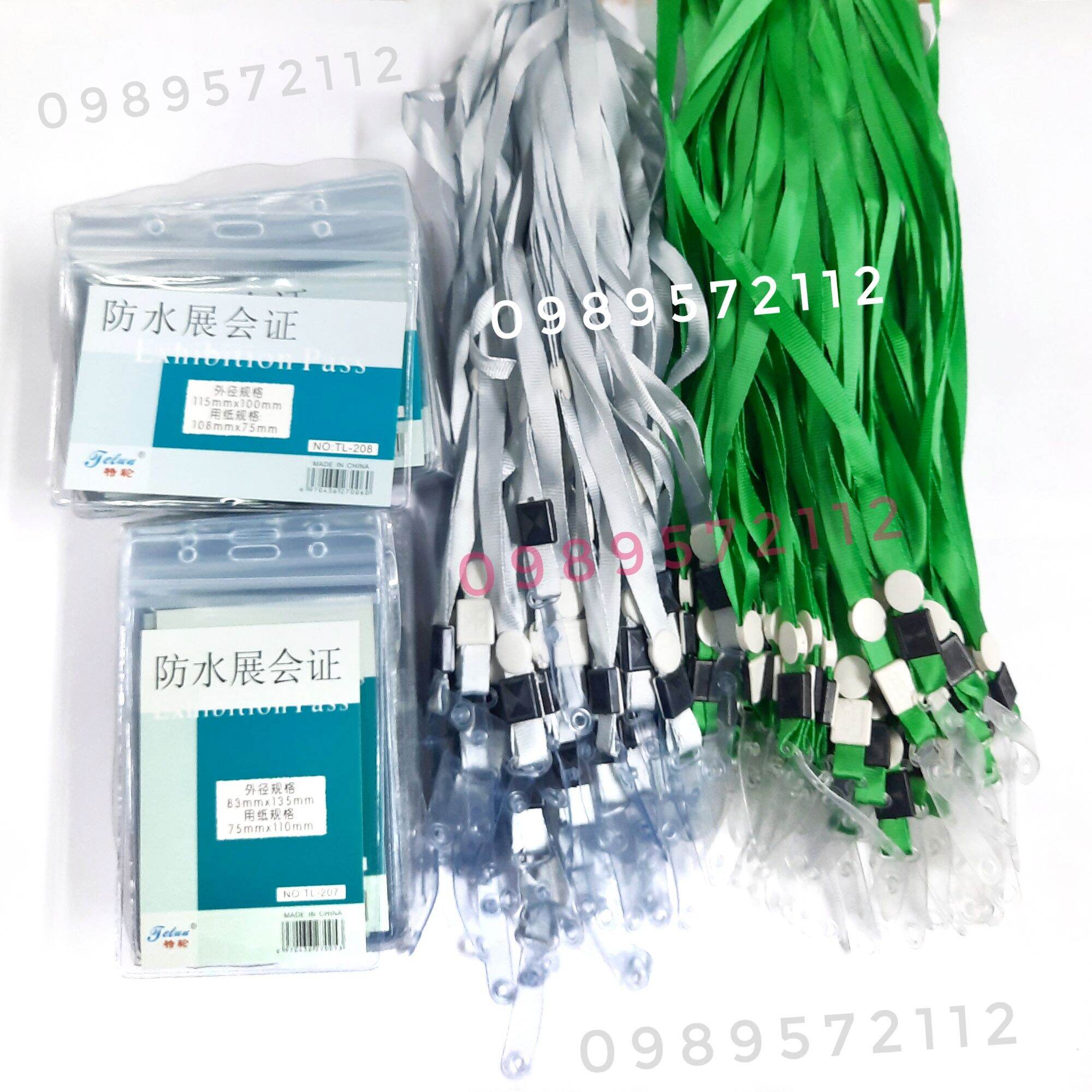Thẻ đeo nhân viên ngang dọc TL208,207 (50 bộ, dây + mặt thẻ).