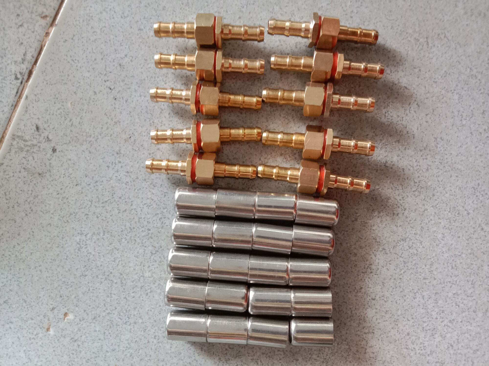 10 bộ đầu ép dây xịt rửa xe kèm 20 khoen chụp inox
