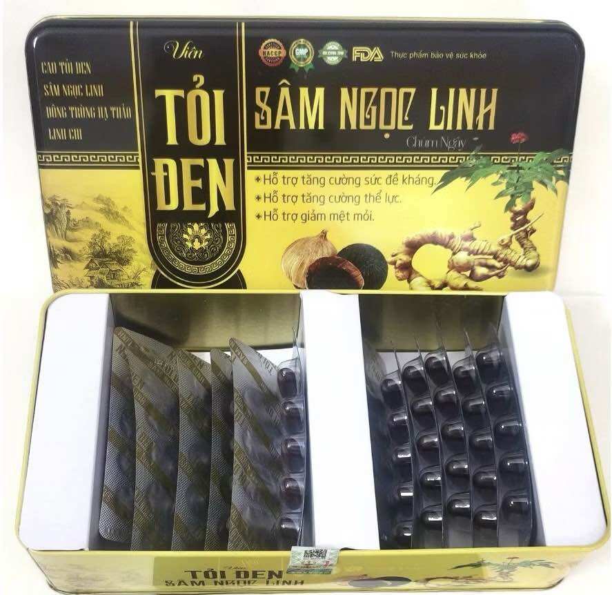 Viên Tỏi Đen Sâm Ngọc Linh Hỗ Trợ Cải Thiện Sức Khỏe & Sức Đề Kháng( Hộp 60 viên )