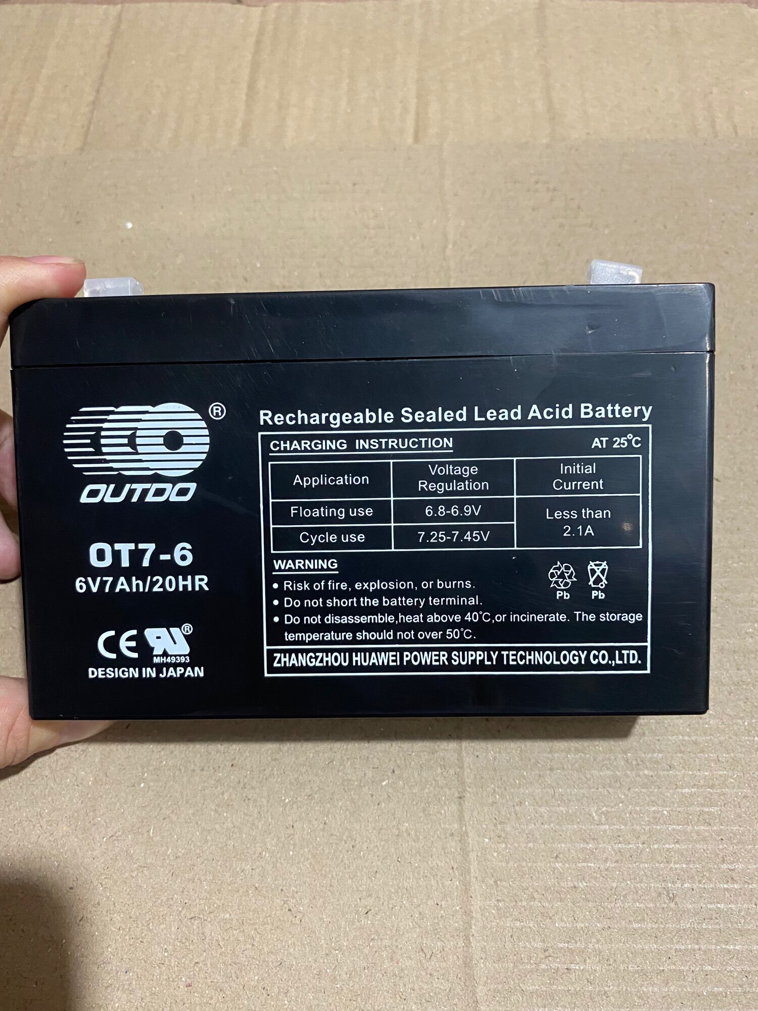 Ắc quy 6V-7Ah hãng outdo 3 đồng xu, ắc quy viễn thông