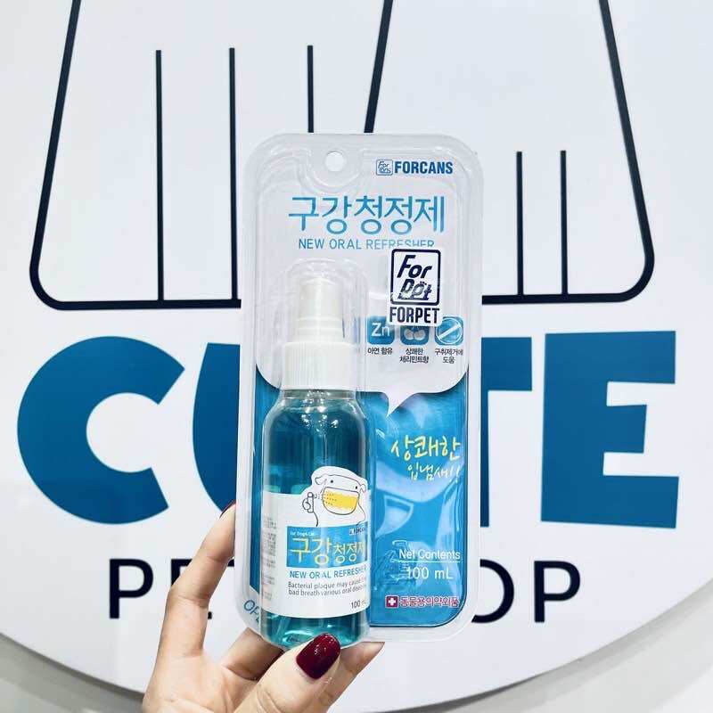 Dung dịch xịt vệ sinh răng miệng cho chó mèo Farris 100ml giúp hơi thở thơm tho