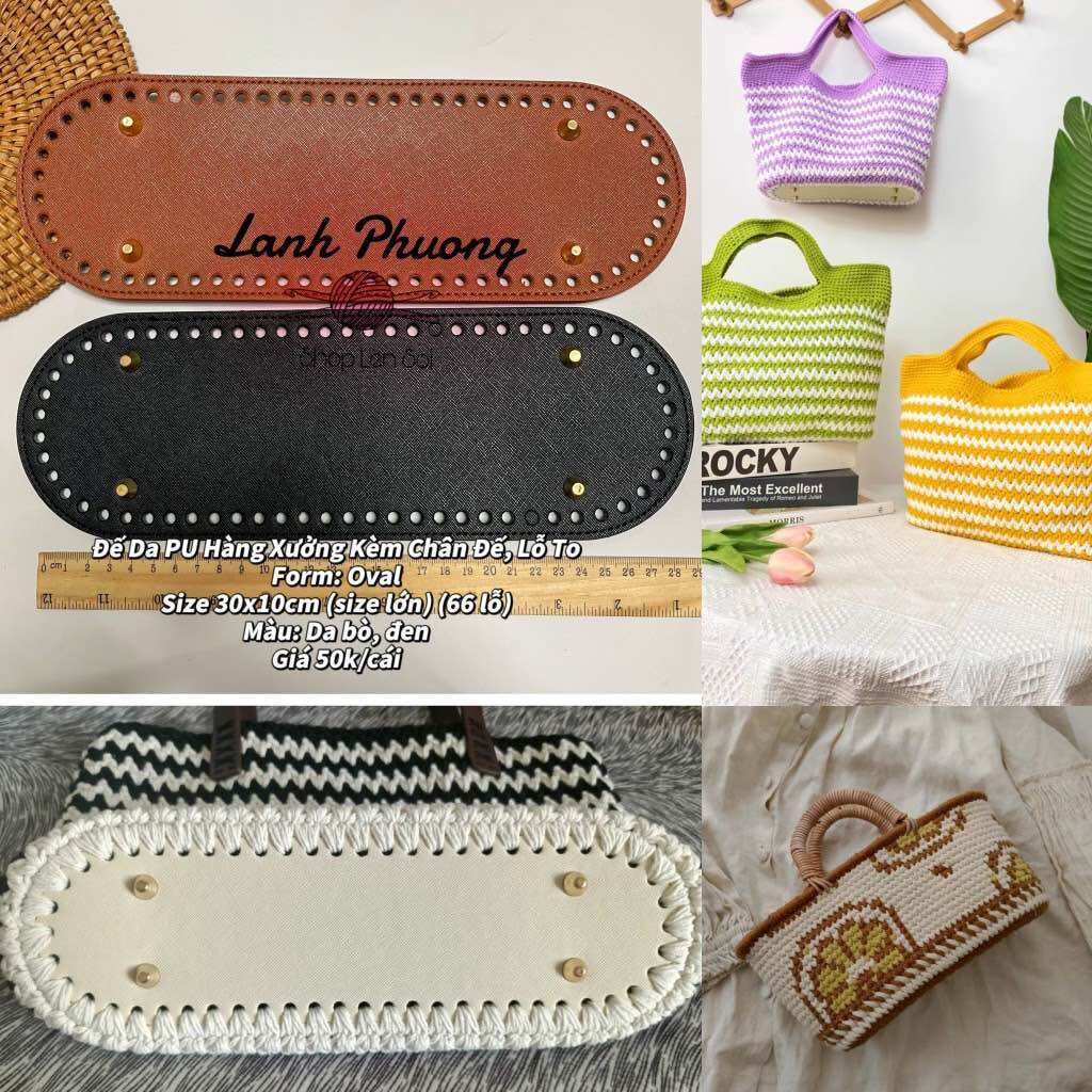 Đế túi da pu 30x10cm size lớn