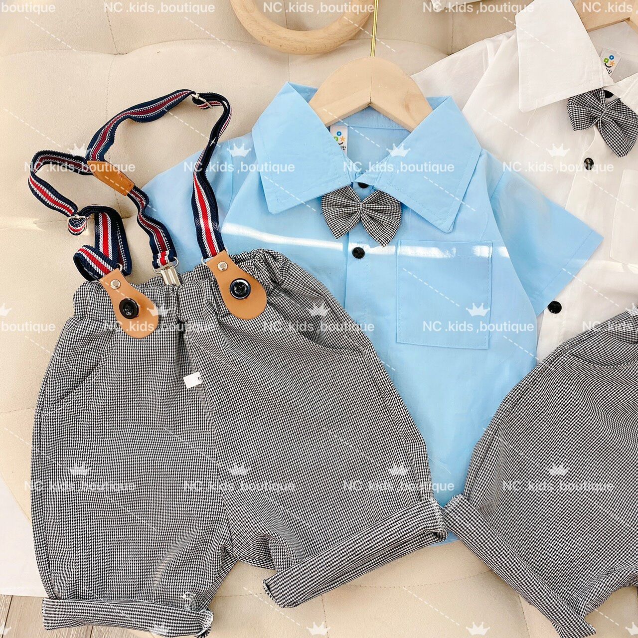(SALE) Set công tử đính nơ bé trai