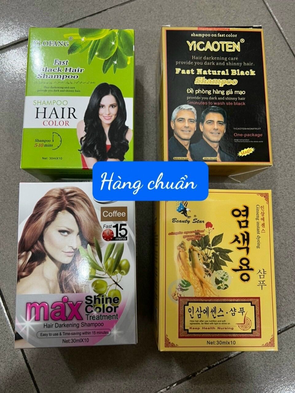 Hộp 10 gói Dầu gội đen tóc thảo dược