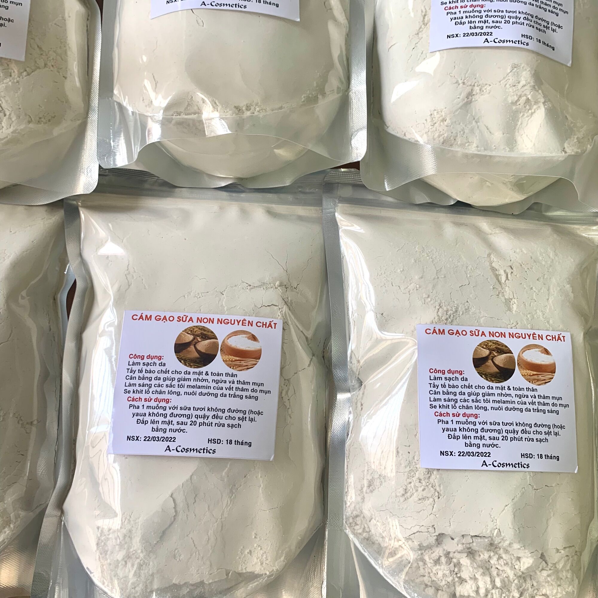 500g Bột Cám gạo sữa handmade tắm trắng