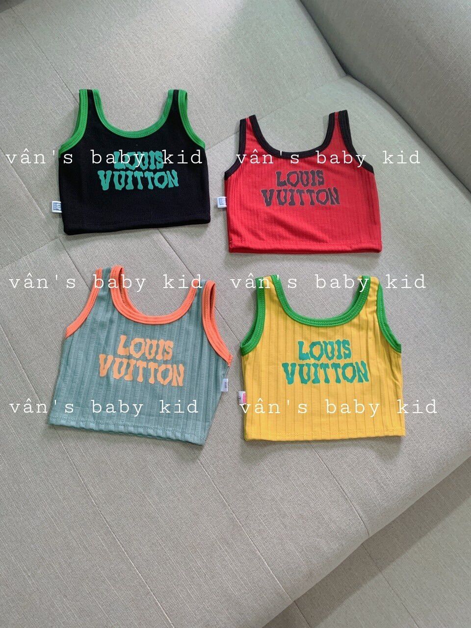 Áo thun croptop ba lỗ bé gái