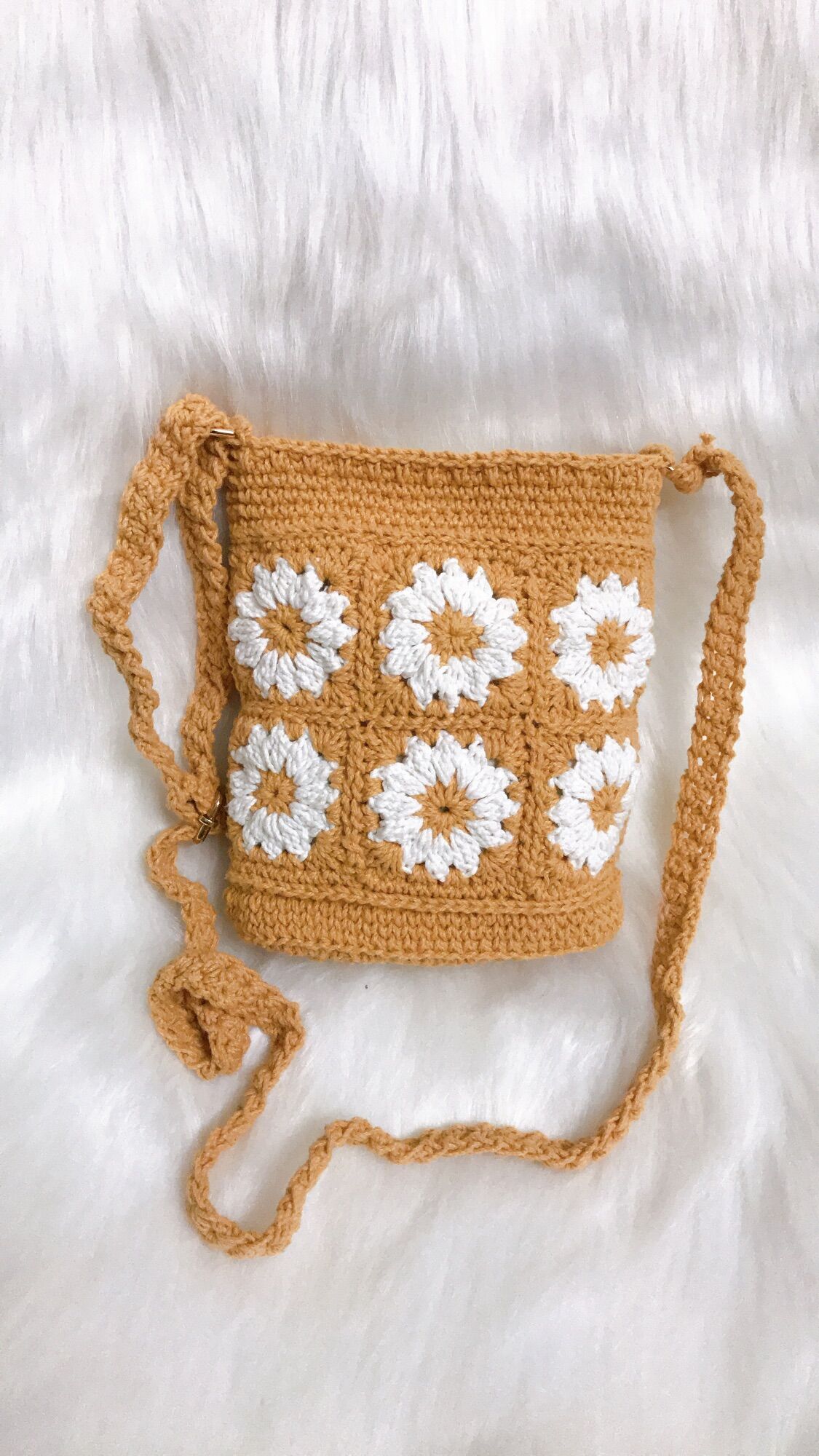 Túi len handmade-Túi hoa cúc