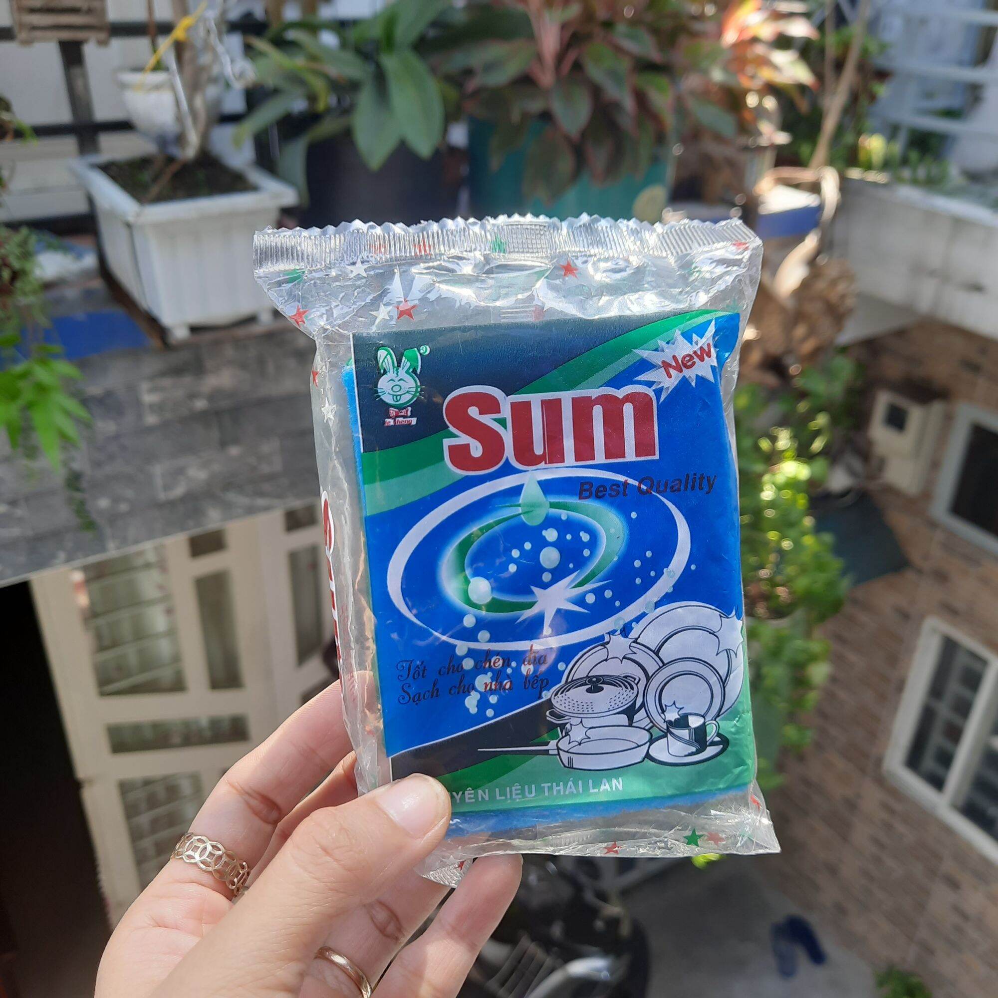 Miếng mút rửa chén tạo bọt Sum/Samran//Dura