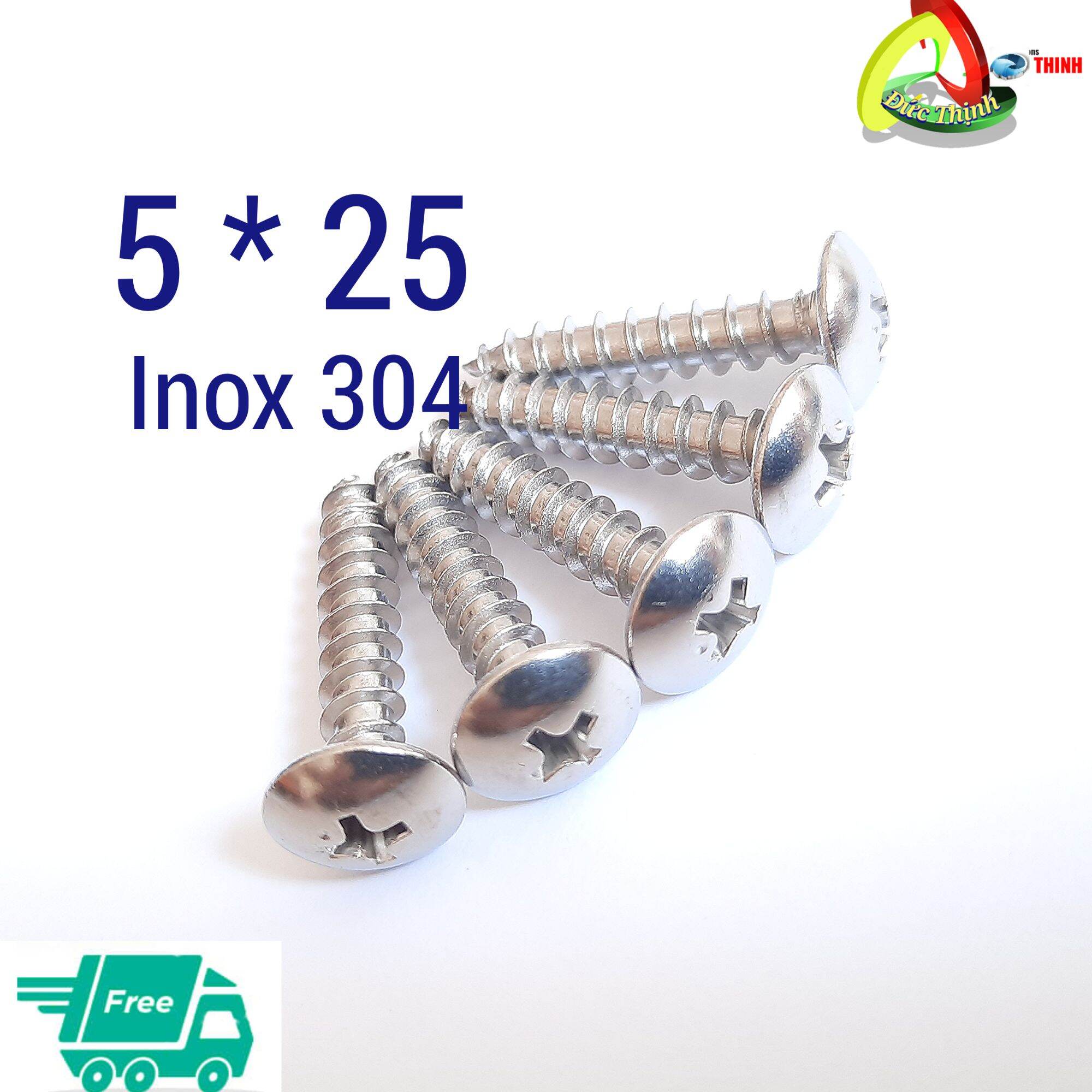 20 con vít inox 304 cao cấp 5 * 25 đầu dù ren gỗ