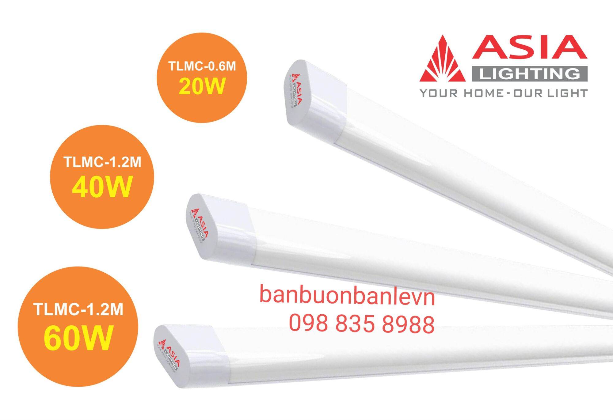 ĐÈN TUÝP LIỀN MÁNG  ĐÔI MẶT CONG 60w ASIA