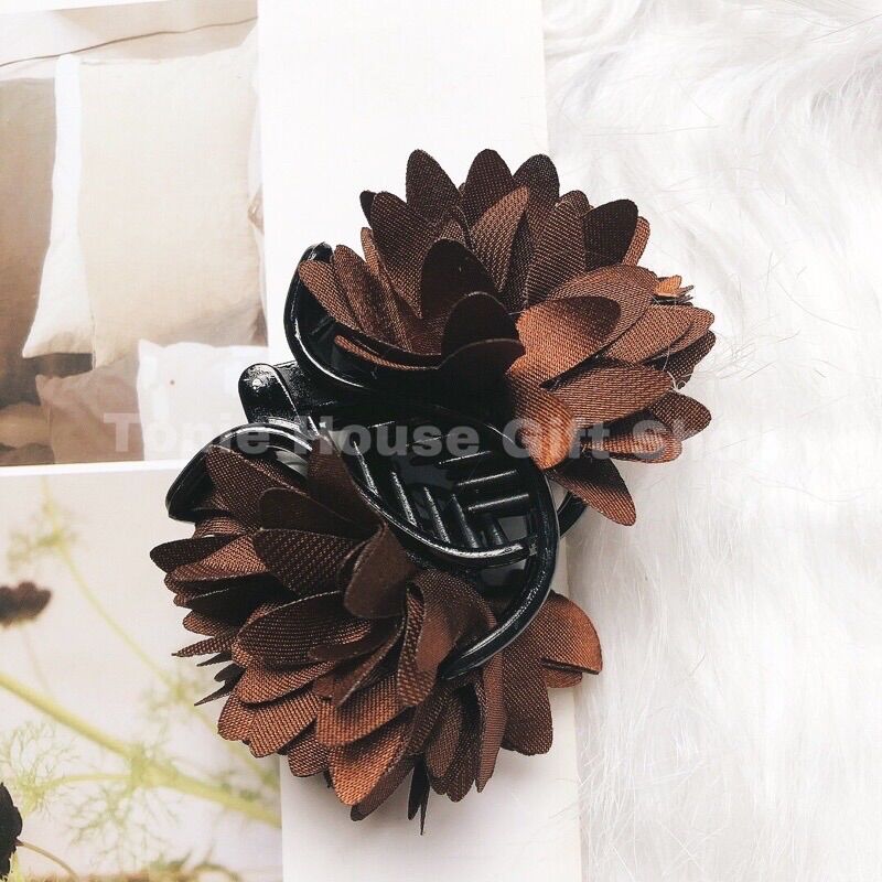 Gắp tóc càng cua đính hoa lụa sang trọng cho nữ