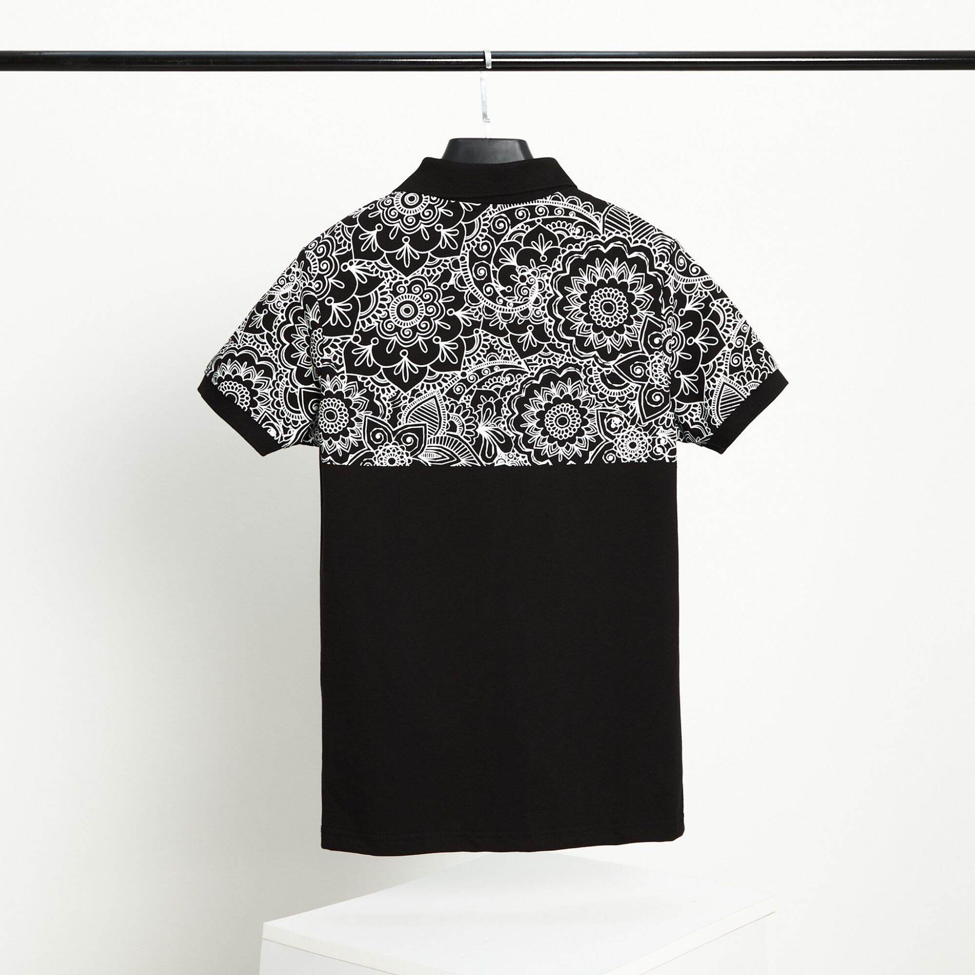 [size to 90-110kg] Áo thun polo ngắn tay in hoa văn