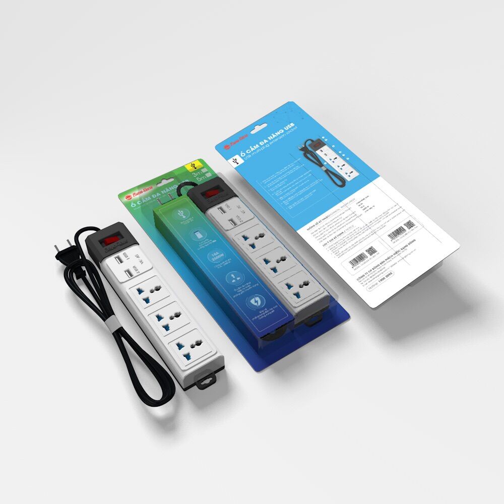 Ổ cắm đa năng USB Dây 3m,5m RẠNG ĐÔNG