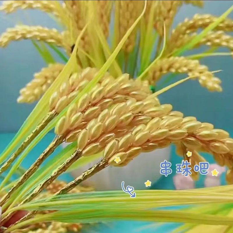 bông lúa hạt cườm làm sẵn