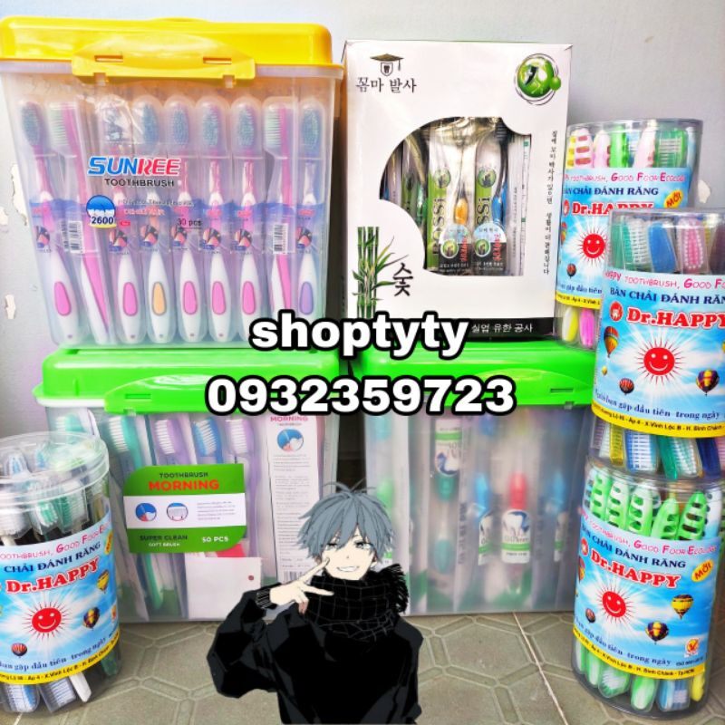 4 cây bàn chải đánh răng người lớn lông mềm nhiều mẫu