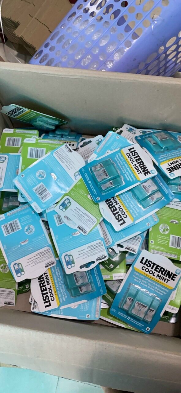 [Vĩ 3 Hộp 72 Miếng]Listerine Miếng Ngậm Thơm Miệng Bạc Hà