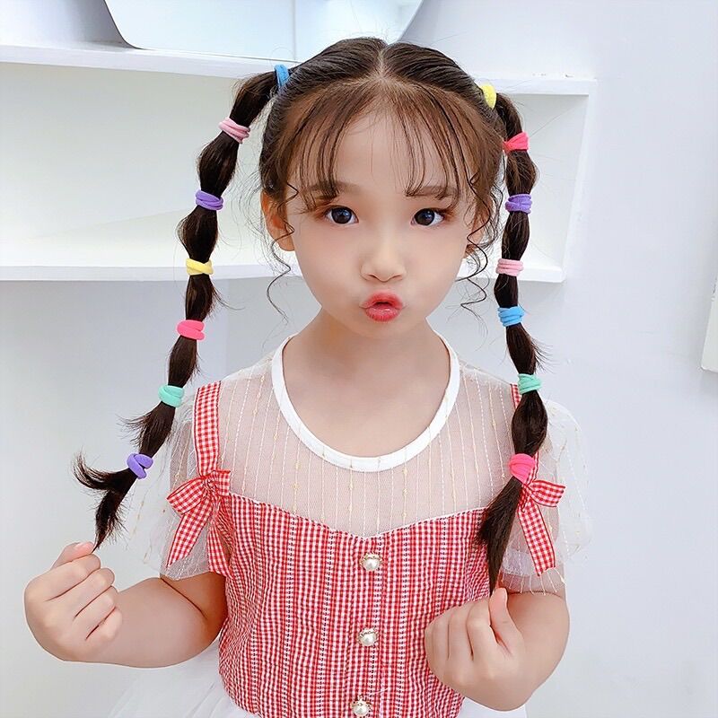 Set 50 chun buộc tóc nhiều màu cho bé Gái