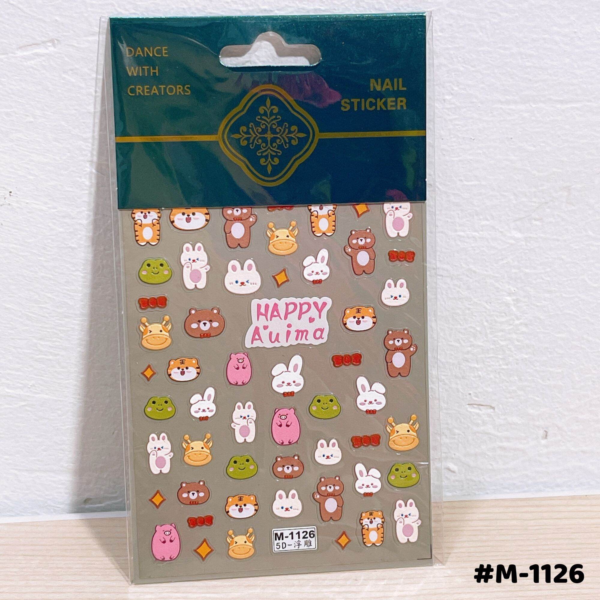 Sticker nổi 5D họa tiết Hoa Bướm Nơ - Sticker nổi 5D dán móng tay mẫu mới nhất