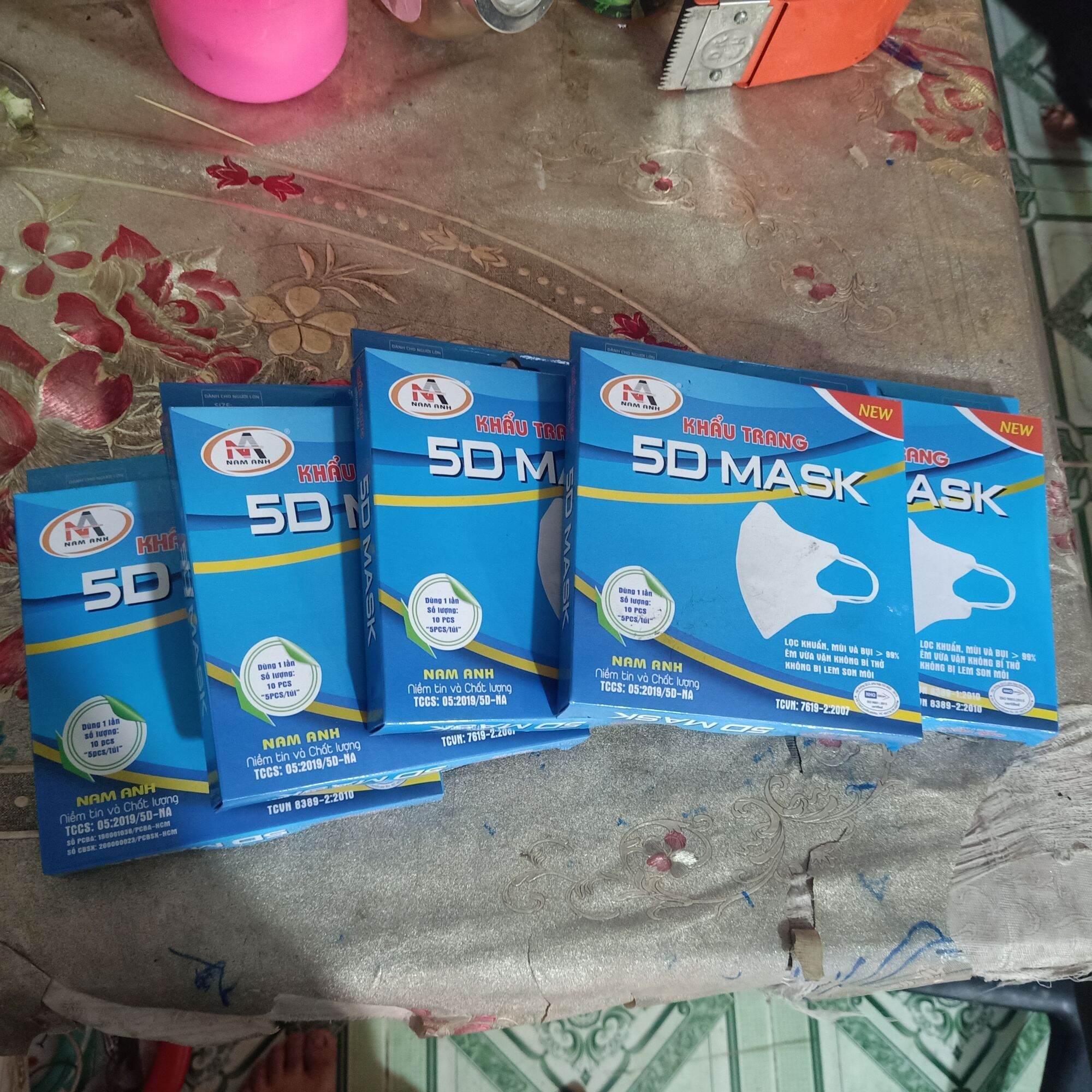 Khẩu trang 5d người lớn combo 5 hộp 50 cái
