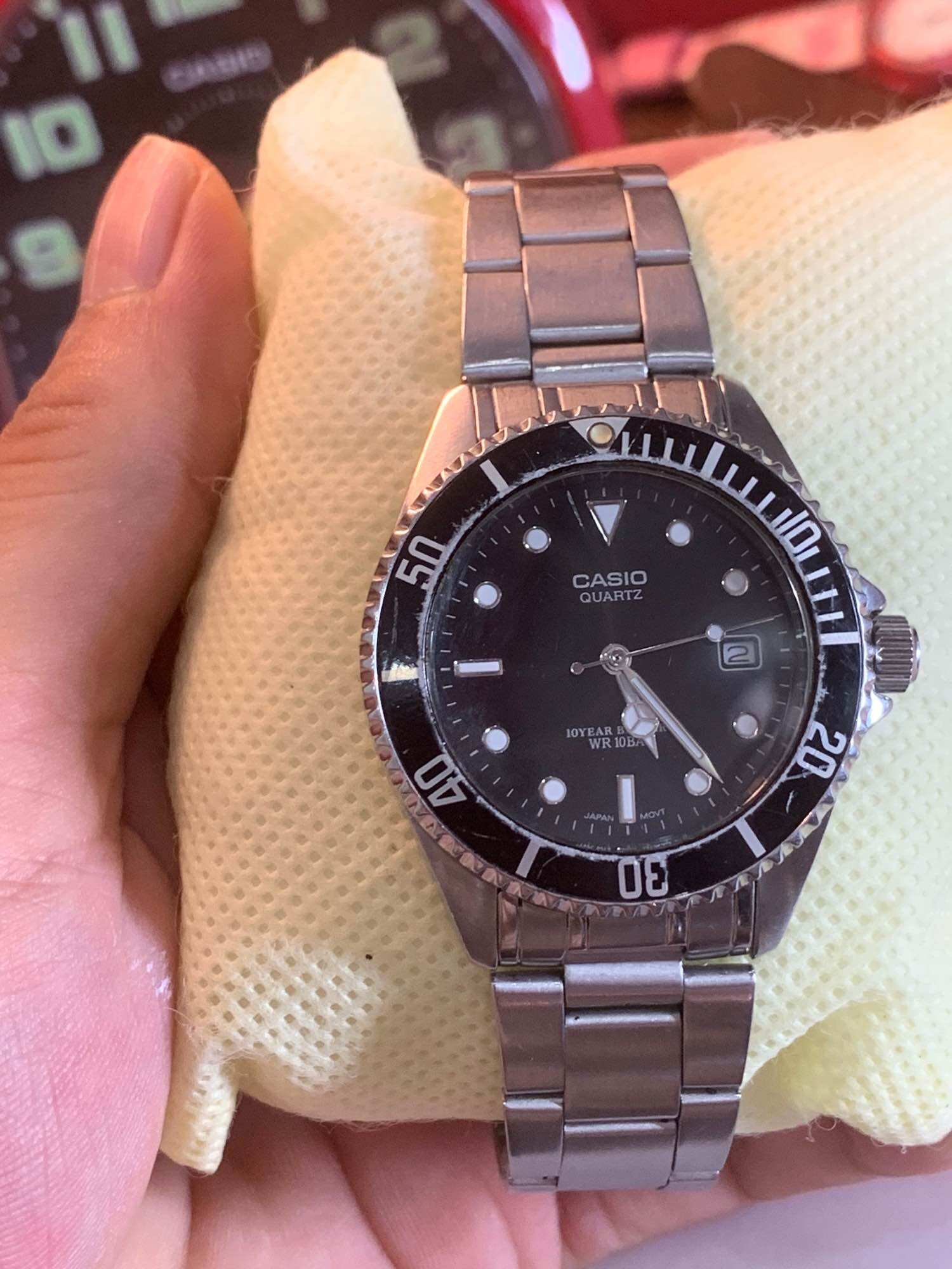 Đồng hồ nam CA.SIO QUARTZ, máy 2719 MTD-1043 , size 38mm , có lịch 