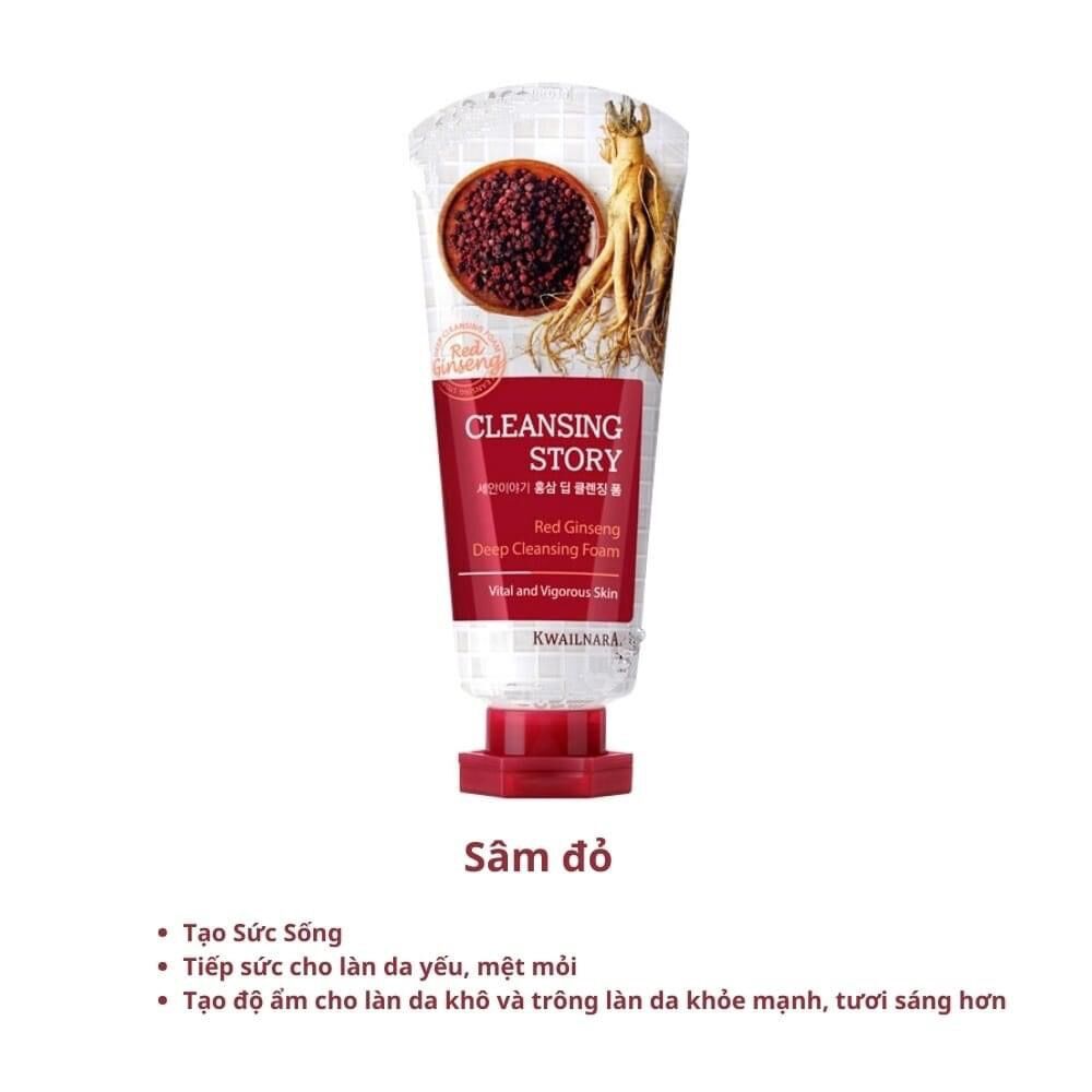 Sữa Rửa Mặt Sâm Đỏ Kwailnara Welcos Cleansing Foam Hàn Quốc