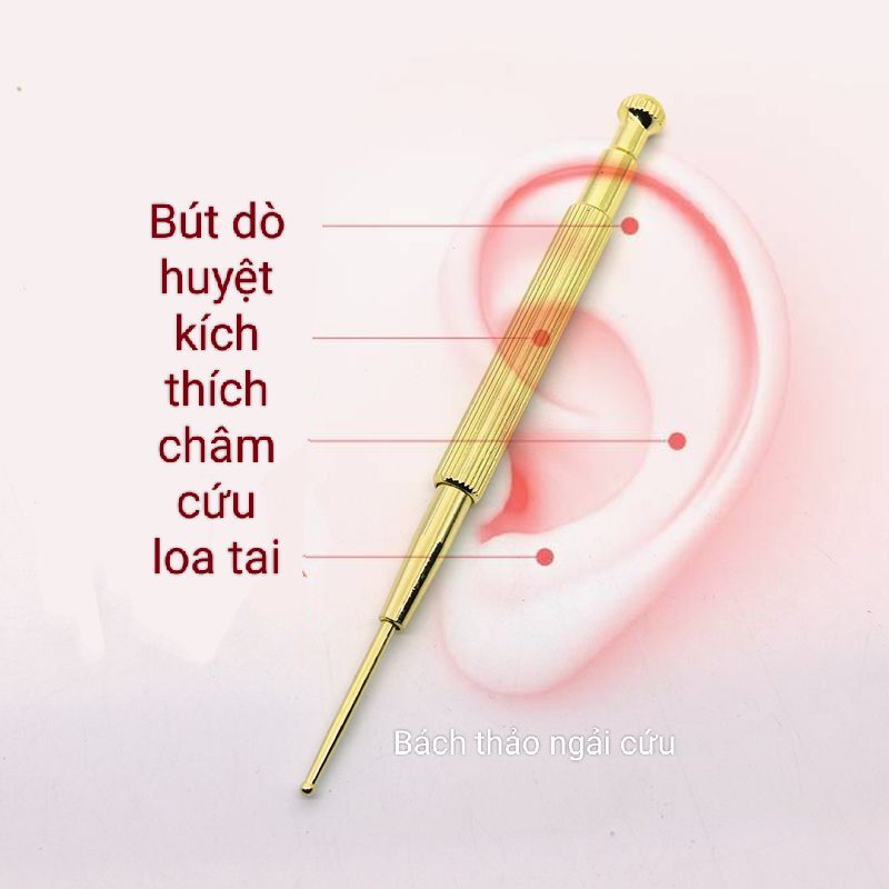 Combo1 bút dò huyệt kích thích châm cứu loa tai và 1 hộp 600 miếng dán nhĩ châm vương bất lưu hành