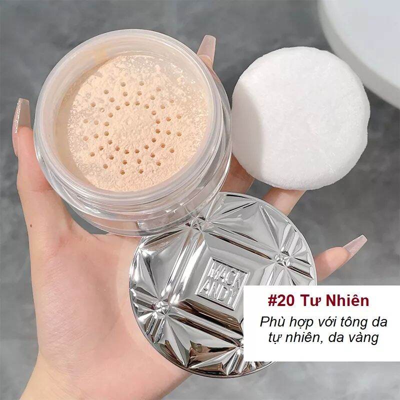 Phấn phủ kiềm dầu ánh nhũ mack andy.khóa mack up suốt 12h.