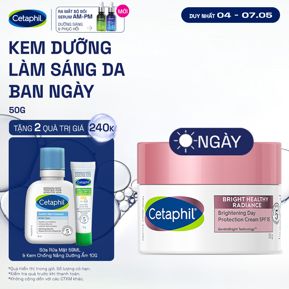 Kem dưỡng ẩm làm sáng da ban ngày Cetaphil Bright Healthy Radiance Day Protection Cream SPF15 50g