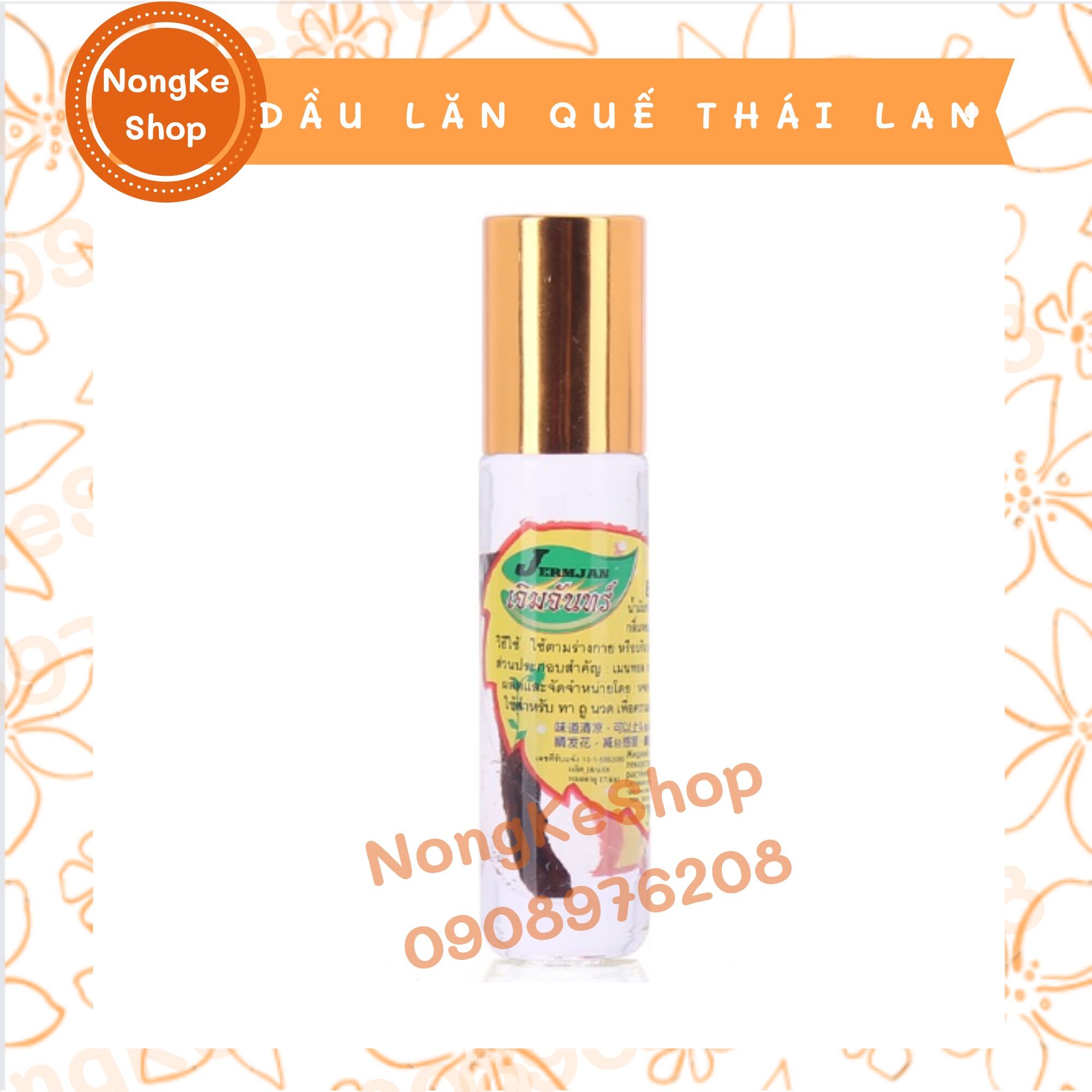 Dầu lăn quế Jermjan 8ml Thái Lan