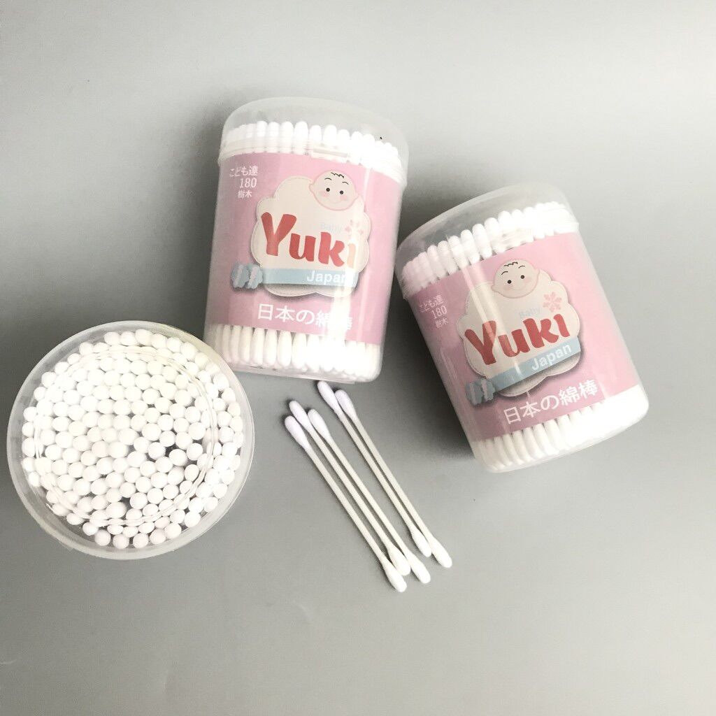 Hộp 180 tăm bông ráy tai Yuki Nhật Bản cho bé