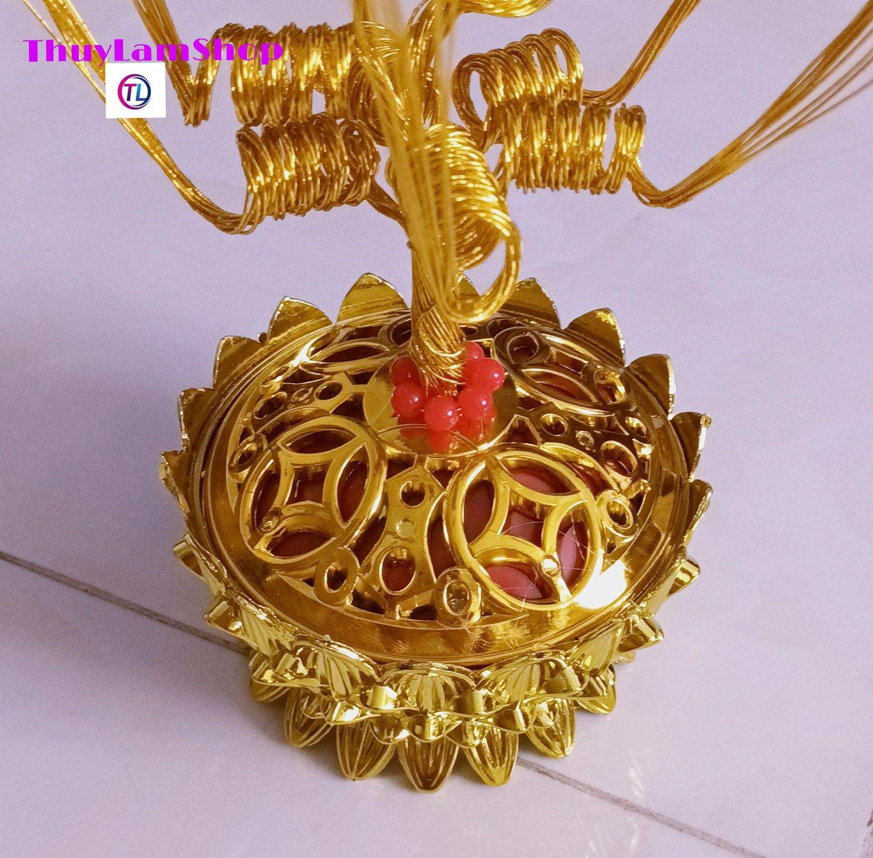 gốc cây hình tháp sen làm cây kim tiền, cây tài lộc, cây cành vàng lá ngọc cao cấp sắc nét, bền Thuylamshop