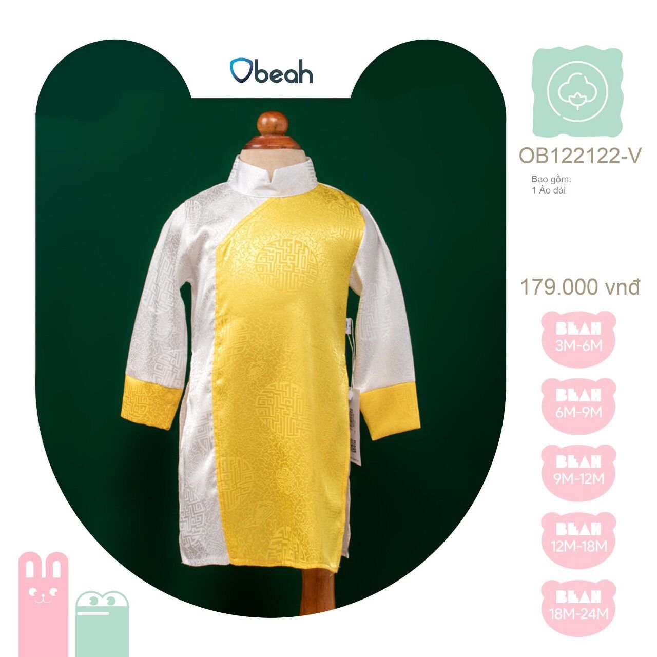 Áo dài Obeah cho bé trai và bé gái